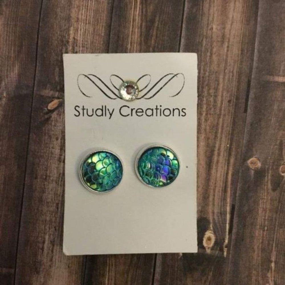 Studlycreations blue mermaid earrings
